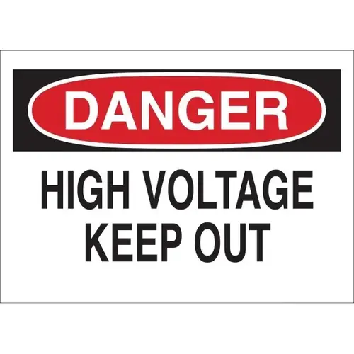 7x10" Plastic High Voltage Hazard "Danger High Voltage Keepout" Sign 7x10" Plastic High Voltage Hazard "Danger High Voltage Keepout" Sign