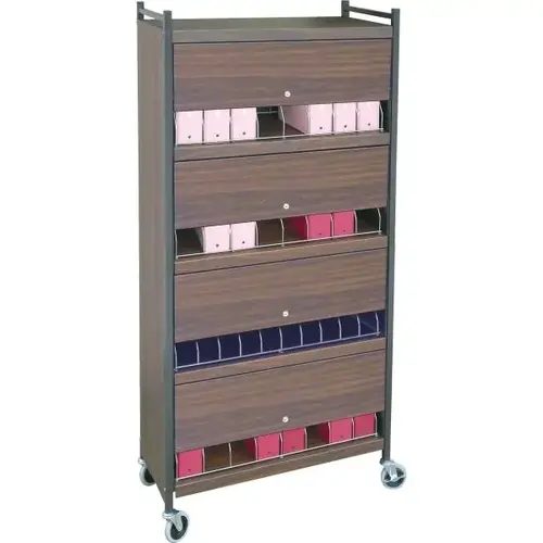 Omnicart Chart Rack In Beige Holds 32 Binders Locking Panel 4 X 8" Omnicart Chart Rack In Beige Holds 32 Binders Locking Panel 4 X 8"