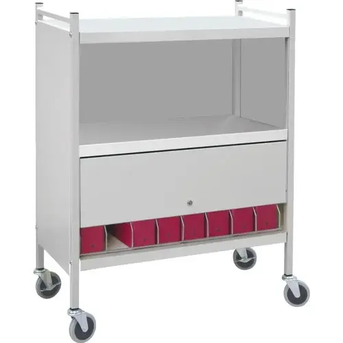 Omnicart Chart Rack In Beige Holds 8 Binders Locking Panel 1 X 8" Omnicart Chart Rack In Beige Holds 8 Binders Locking Panel 1 X 8"