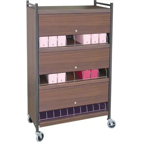 Omnicart Chart Rack In Beige Holds 24 Binders Locking Panel 3 X 8" Omnicart Chart Rack In Beige Holds 24 Binders Locking Panel 3 X 8"