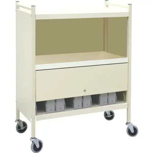 Omnicart Chart Rack In Beige Holds 10 Binders Locking Panel Omnicart Chart Rack In Beige Holds 10 Binders Locking Panel