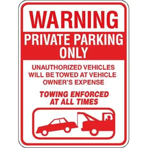 Warning Private Parking Only Sign, Reflective, 18 X 24 Warning Private Parking Only Sign, Reflective, 18 X 24