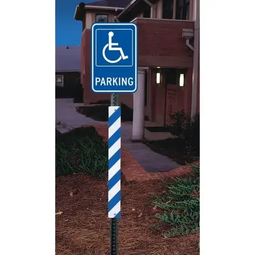 Sign Post Reflective Panel, Blue/White Vertical Stripe, 3 X 30" Sign Post Reflective Panel, Blue/White Vertical Stripe, 3 X 30"