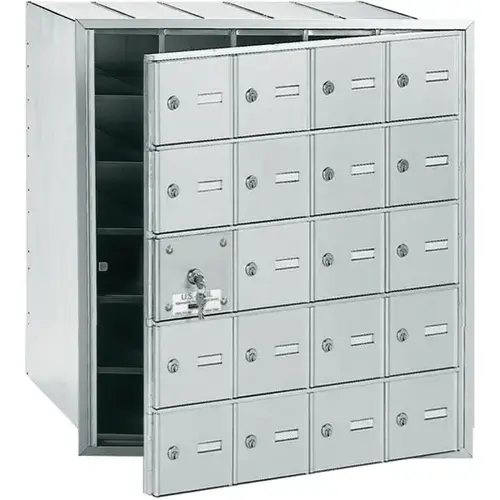 Horizontal Mailbox, 20 Doors, Aluminum Finish Horizontal Mailbox, 20 Doors, Aluminum Finish