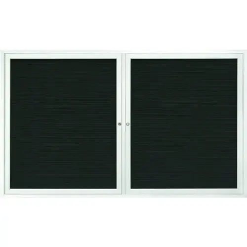 Enclosed Double Door Indoor Directory Board, Lock, Wall Mount, Aluminum, 48 X36" Enclosed Double Door Indoor Directory Board, Lock, Wall Mount, Aluminum, 48 X36"