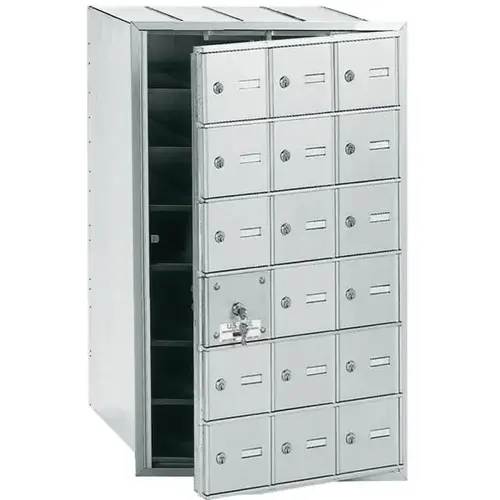 Horizontal Mailbox, 18 Doors, Aluminum Finish Horizontal Mailbox, 18 Doors, Aluminum Finish