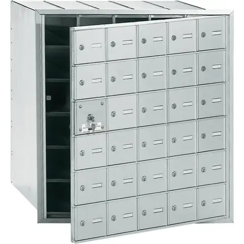 Horizontal Mailbox, 30 Doors, Aluminum Finish Horizontal Mailbox, 30 Doors, Aluminum Finish