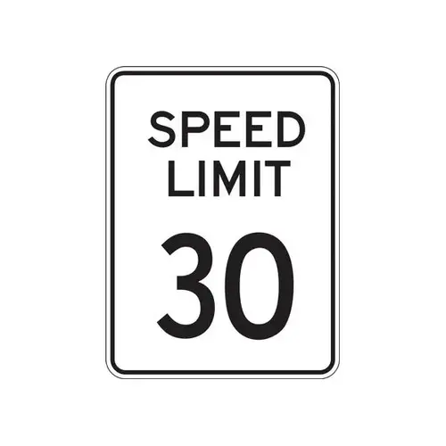 Speed Limit 30 Sign, Reflective, 18 X 24 Speed Limit 30 Sign, Reflective, 18 X 24