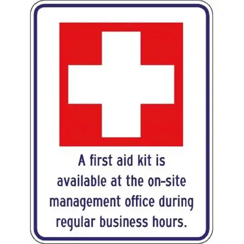 A First Aid Kit Is Available... Sign, Non-Reflective, 18 X 24" A First Aid Kit Is Available... Sign, Non-Reflective, 18 X 24"
