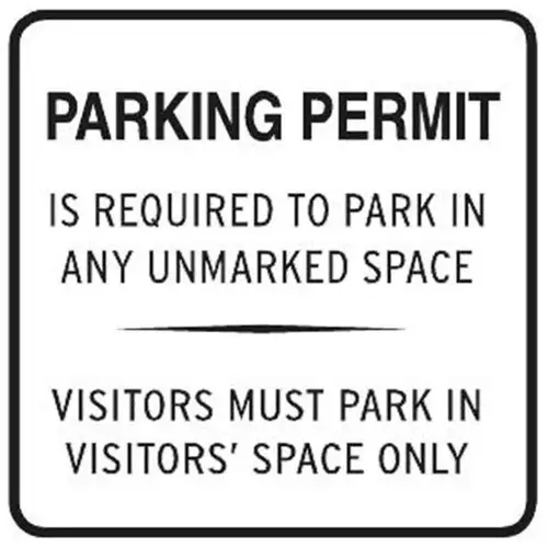 Parking Permit Required Unmarked Space Sign Square, Reflective, 18 X 18 Parking Permit Required Unmarked Space Sign Square, Reflective, 18 X 18