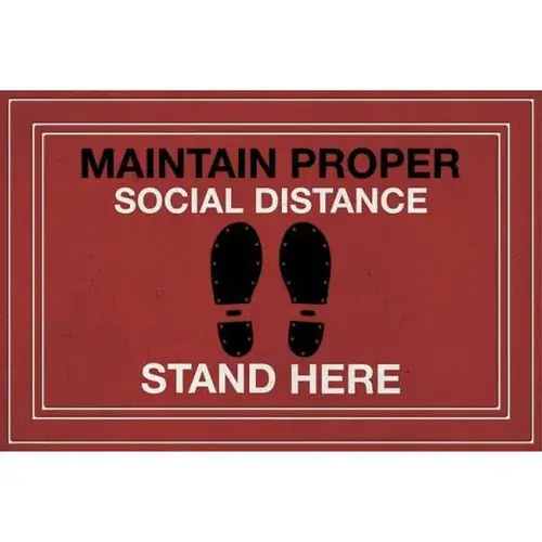 Fashionables Deluxe "Maintain Social Distance" Floor Mat (Red) Fashionables Deluxe "Maintain Social Distance" Floor Mat (Red)