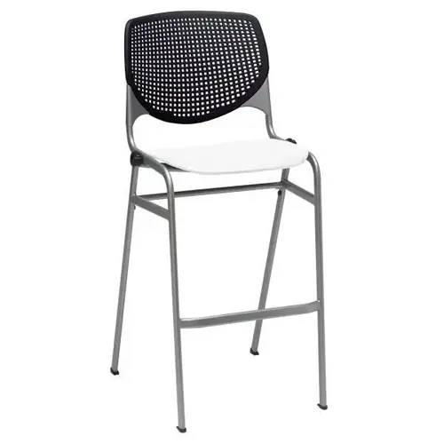 Kool Stack Barstool, Black Back, White Seat Kool Stack Barstool, Black Back, White Seat
