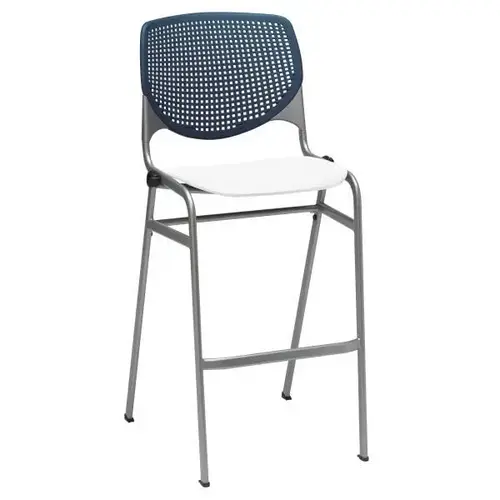 Kool Stack Barstool, Navy Back, White Seat Kool Stack Barstool, Navy Back, White Seat