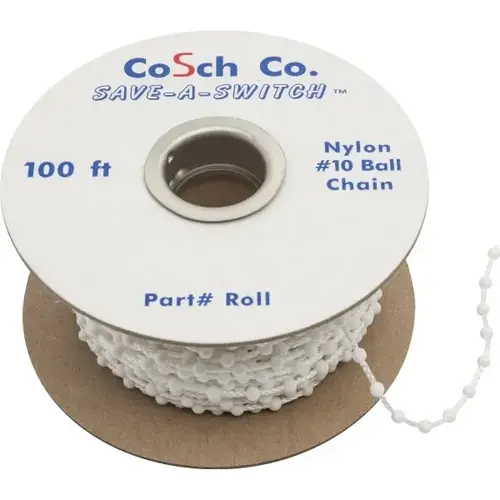 Company #10 100 Ft Roll Ball Chain White Company #10 100 Ft Roll Ball Chain White