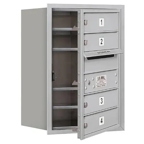 Recess 4c Horizontal Mailbox, Single, 4 Mb1 Doors, Aluminum Recess 4c Horizontal Mailbox, Single, 4 Mb1 Doors, Aluminum