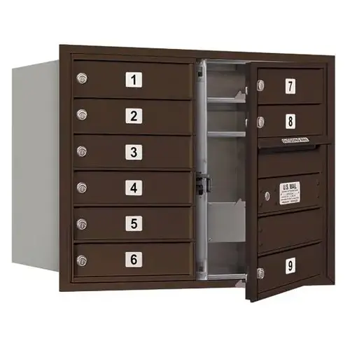 Recessed 4c Horizontal Mailbox, Double, 9 Mb1 Doors, Bronze Recessed 4c Horizontal Mailbox, Double, 9 Mb1 Doors, Bronze