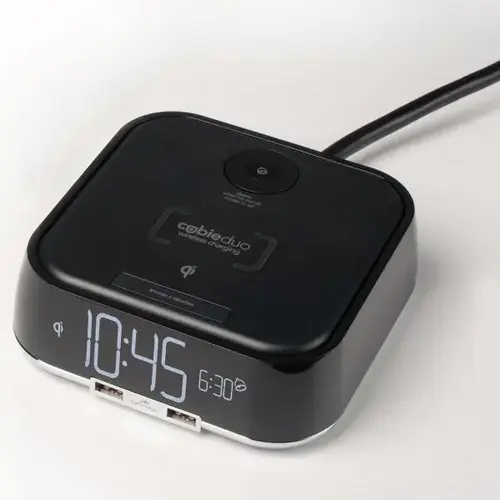 Cubieduo Wireless Charging Single Day Alarm Clock With 2 Usb Ports Cubieduo Wireless Charging Single Day Alarm Clock With 2 Usb Ports