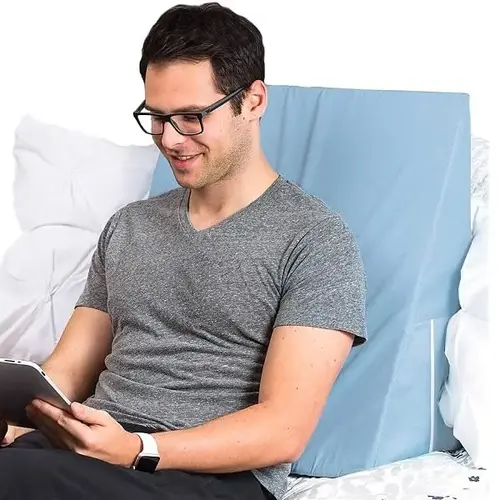 Foam Bed Wedge Elevating Leg Rest Back Support Pillow, Blue, 7 X 24 X 24 Foam Bed Wedge Elevating Leg Rest Back Support Pillow, Blue, 7 X 24 X 24