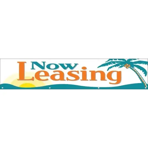 Horizontal Now Leasing Banner, 20 ft X 4 ft Horizontal Now Leasing Banner, 20 ft X 4 ft