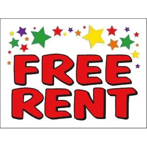 Coroplast Free Rent Amenity Sign, Stars, 24 X 18 Coroplast Free Rent Amenity Sign, Stars, 24 X 18