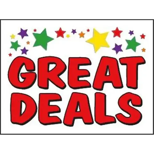 Coroplast Great Deals Amenity Sign, Stars, 24 X 18 Coroplast Great Deals Amenity Sign, Stars, 24 X 18