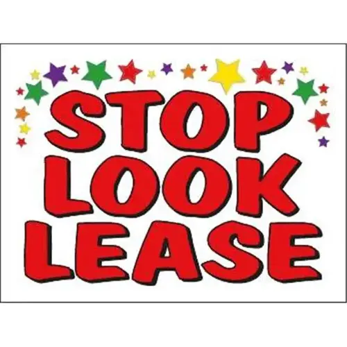 Coroplast Stop Look Lease Amenity Sign, Stars, 24 X 18 Coroplast Stop Look Lease Amenity Sign, Stars, 24 X 18