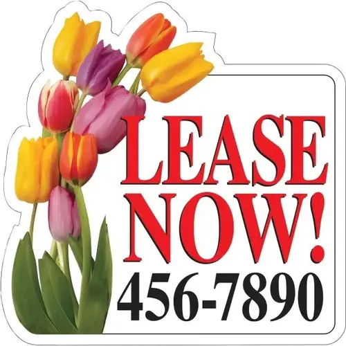 Semi-Custom Fun Shaped Amenity Sign, Tulips, 32 X 32 Semi-Custom Fun Shaped Amenity Sign, Tulips, 32 X 32