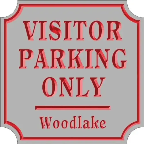 Custom V Groove Routed Dimensional Sign With Notched Corners, 24 X 24 Custom V Groove Routed Dimensional Sign With Notched Corners, 24 X 24