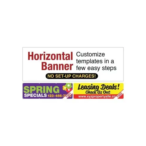 Horizontal Or Vertical Custom Banner, 20 ft X 4 ft Horizontal Or Vertical Custom Banner, 20 ft X 4 ft