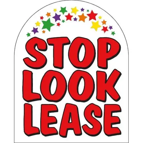 Coroplast Stop! Look! Lease! Arched Amenity Sign, Stars, 24 X 30 Coroplast Stop! Look! Lease! Arched Amenity Sign, Stars, 24 X 30