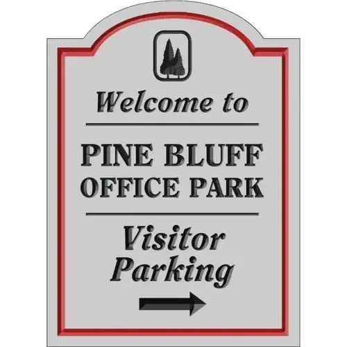 Custom V Groove Routed Dimensional Sign With Arched Top, 16 X 22 Custom V Groove Routed Dimensional Sign With Arched Top, 16 X 22