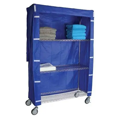 Short Rolling Wire Shelving Cart Nylon Cover 24x60x68 Short Rolling Wire Shelving Cart Nylon Cover 24x60x68