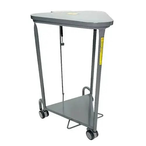Antimicrobial Triangular Steel Hamper With Quiet Closure Lid Antimicrobial Triangular Steel Hamper With Quiet Closure Lid