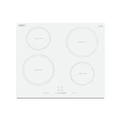24" 4-Zone Built-In Induction Cooktop In White Glass 24" 4-Zone Built-In Induction Cooktop In White Glass