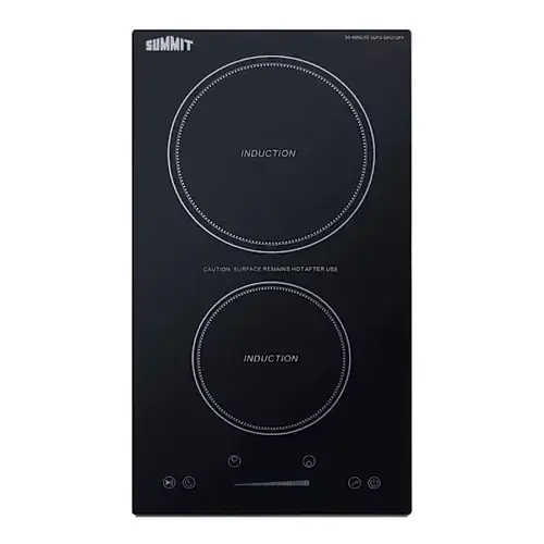 12" Wide 2-Zone Built-In Induction Glass Cooktop In Black 12" Wide 2-Zone Built-In Induction Glass Cooktop In Black