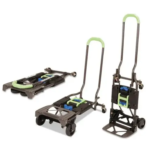 2-In-1 Multi-Position Hand Truck And Cart, Steel Frame, Blue/Green 2-In-1 Multi-Position Hand Truck And Cart, Steel Frame, Blue/Green