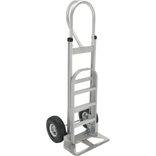 500 Lb Capacity Silver Aluminum Handle Hand Truck With Pneumatic Wheel 500 Lb Capacity Silver Aluminum Handle Hand Truck With Pneumatic Wheel