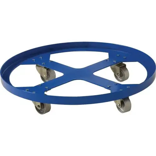 1200 Lb Capacity Blue Steel Overpack Drum Dolly 32" 1200 Lb Capacity Blue Steel Overpack Drum Dolly 32"