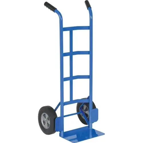 500 Lb Capacity Blue Steel 2-Handle Truck With Hard-Rubber Wheels 500 Lb Capacity Blue Steel 2-Handle Truck With Hard-Rubber Wheels