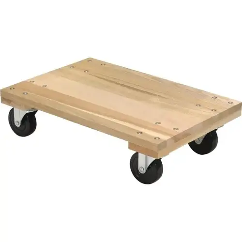 1200 Lb Capacity Tan Hardwood Solid Deck Dolly 24" X 16" 1200 Lb Capacity Tan Hardwood Solid Deck Dolly 24" X 16"