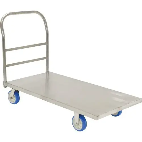 2000 Lb Capacity Silver Stainless Steel Platform Truck 48" X 24" 2000 Lb Capacity Silver Stainless Steel Platform Truck 48" X 24"