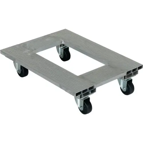 900 Lb Capacity Silver Aluminum Channel Dolly 24" X 18" 900 Lb Capacity Silver Aluminum Channel Dolly 24" X 18"