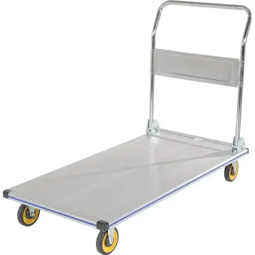 600 Lb Capacity Silver Aluminum Platform Truck 48" X 24" 600 Lb Capacity Silver Aluminum Platform Truck 48" X 24"