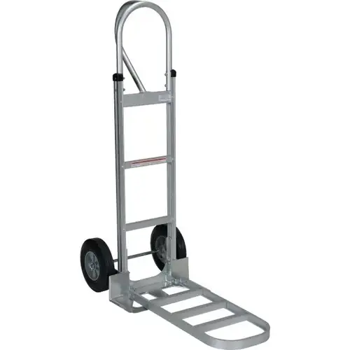 500 Lb Capacity Silver Aluminum P-Handle Hand Truck With Rubber Wheel 500 Lb Capacity Silver Aluminum P-Handle Hand Truck With Rubber Wheel