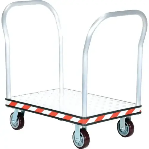 3600 Lb Aluminum 2-Handle Treadplate Platform Truck 36" X 24" 3600 Lb Aluminum 2-Handle Treadplate Platform Truck 36" X 24"
