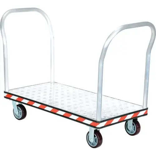 3600 Lb Aluminum 2-Handle Treadplate Platform Truck 48" X 24" 3600 Lb Aluminum 2-Handle Treadplate Platform Truck 48" X 24"