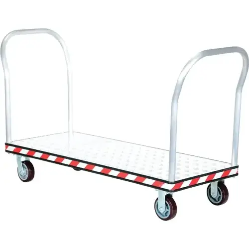 3600 Lb Aluminum 2-Handle Treadplate Platform Truck 60" X 24" 3600 Lb Aluminum 2-Handle Treadplate Platform Truck 60" X 24"