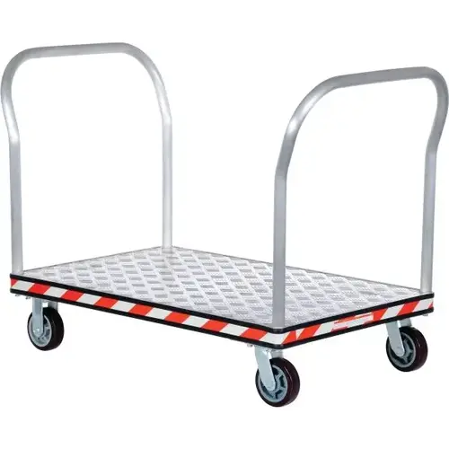 3600 Lb Aluminum 2-Handle Treadplate Platform Truck 48" X 30" 3600 Lb Aluminum 2-Handle Treadplate Platform Truck 48" X 30"