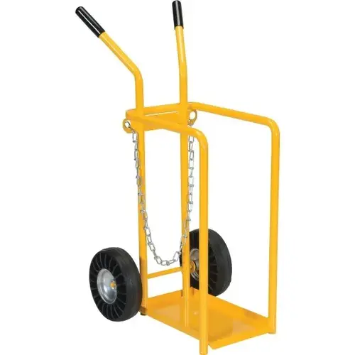 150 Lb Capacity Yellow Steel Cylinder Tilt Back Hand Truck 150 Lb Capacity Yellow Steel Cylinder Tilt Back Hand Truck