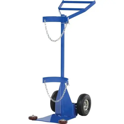 500 Lb Capacity Blue Deluxe Cylinder Dolly With Pneumatic Wheels 500 Lb Capacity Blue Deluxe Cylinder Dolly With Pneumatic Wheels